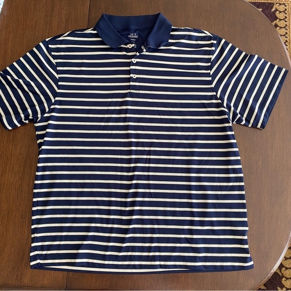 Haggar Cool Performance Striped Golf Polos 2 pc Set Size Large - Picture 2 of 15